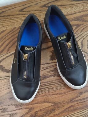 Keds Pursuit Zip Leather Slip-On Zip Sneakers Size 8